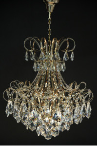 Хрустальная люстра SVLIGHT шестиламповая 71601/6 золото+белый